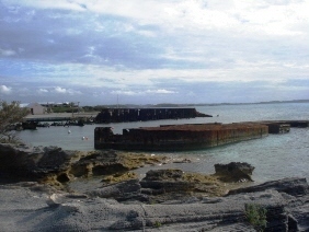 The wreck of the floating dock