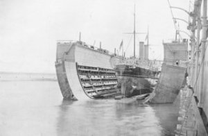 Intrepid in bermuda Dock  ? date  from Battleships-cruisers.co.uk 